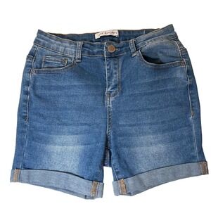 Oak‎ & Poppy Stretchy High Rise Jean Shorts Folded Hem Women's Size 2